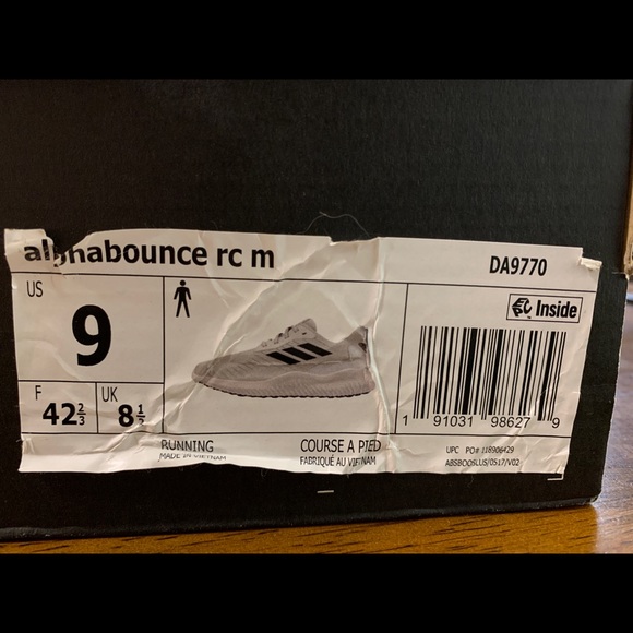 Adidas alphabounce arc m running shoes mens size 9 - Picture 2 of 3